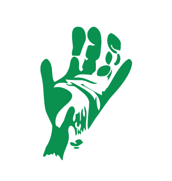 brand icon projected green hand